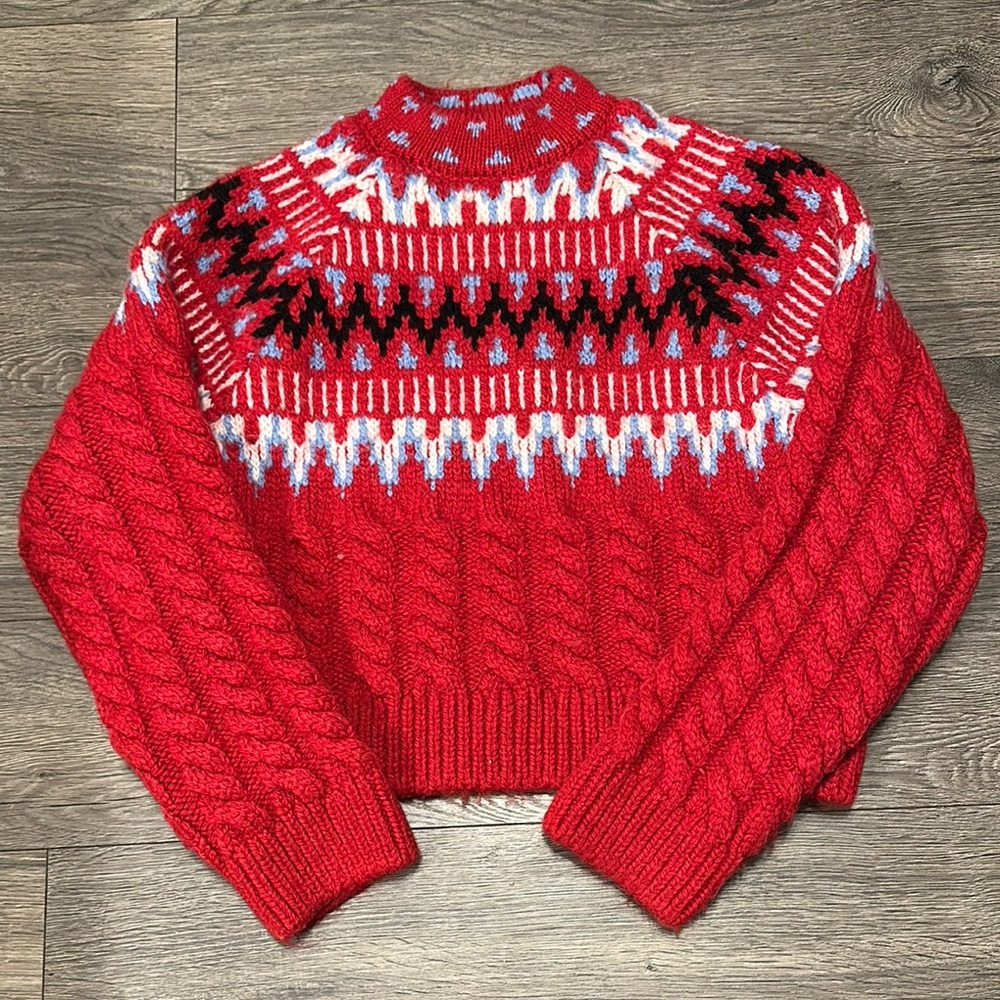 ZARA cable-knit  jacquard Women's Sweater size small